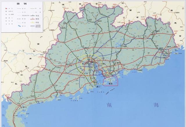 广东高速公路网全新布局图，纵横交错，通达四方