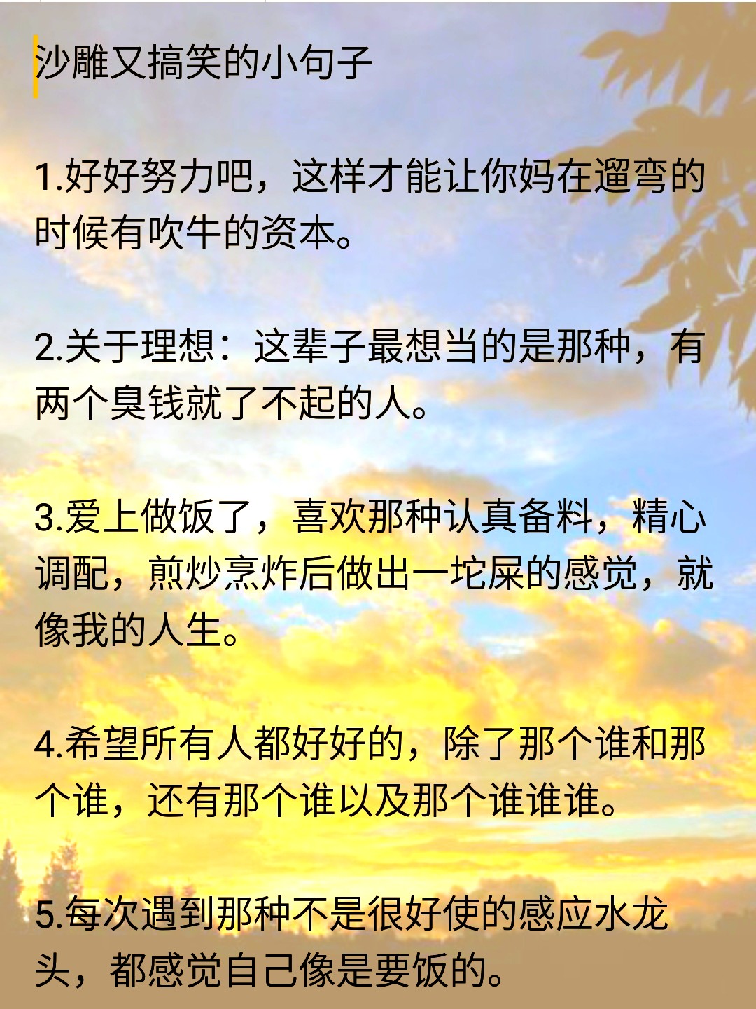 沙雕句子，自信与成就感的奇妙旅程，搞笑中成长的新体验